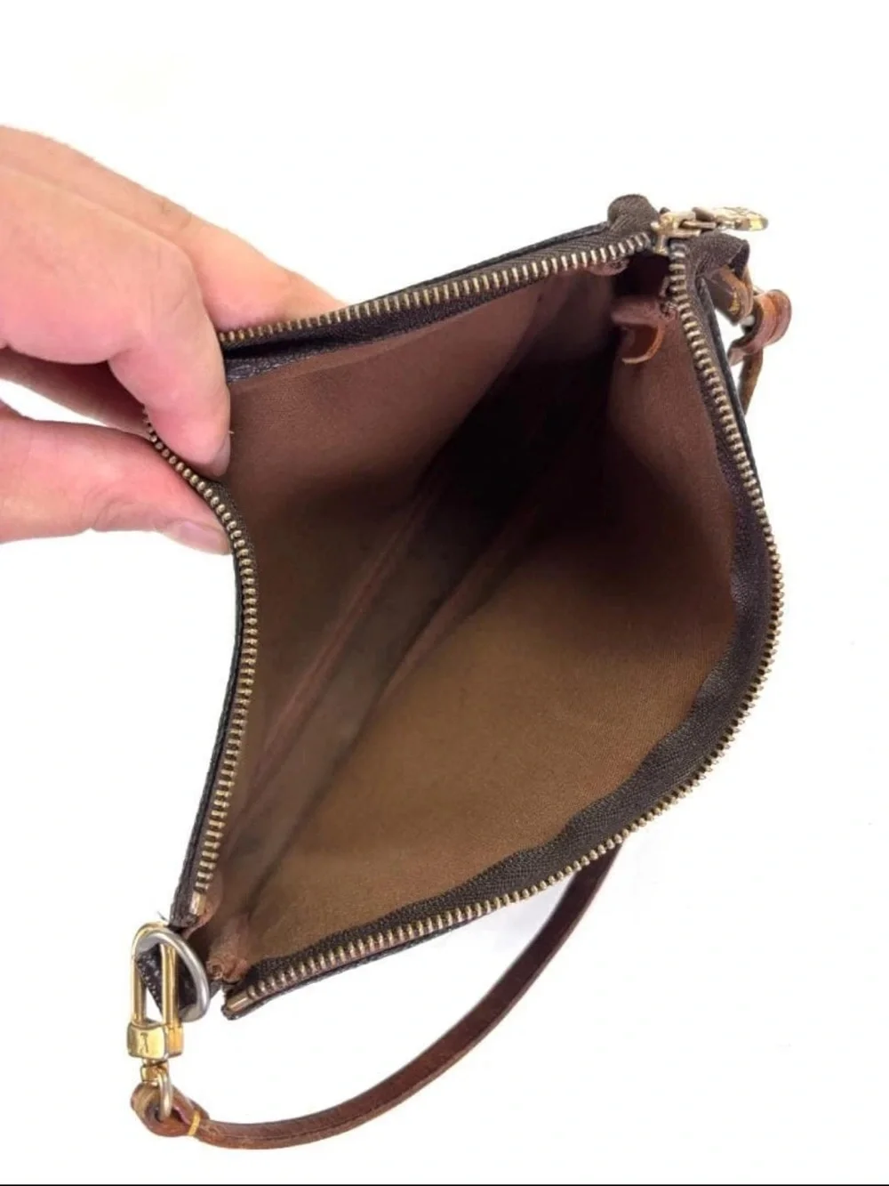 Louis Vuitton Monogram Canvas Shoulder Bag in Brown with Gold Hardware